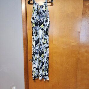 NWT Chicos Size 2 Women's Maxi Dress Round Neck NEW Cap Sleeve - Large